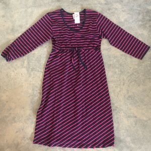 Navy striped maternity dress